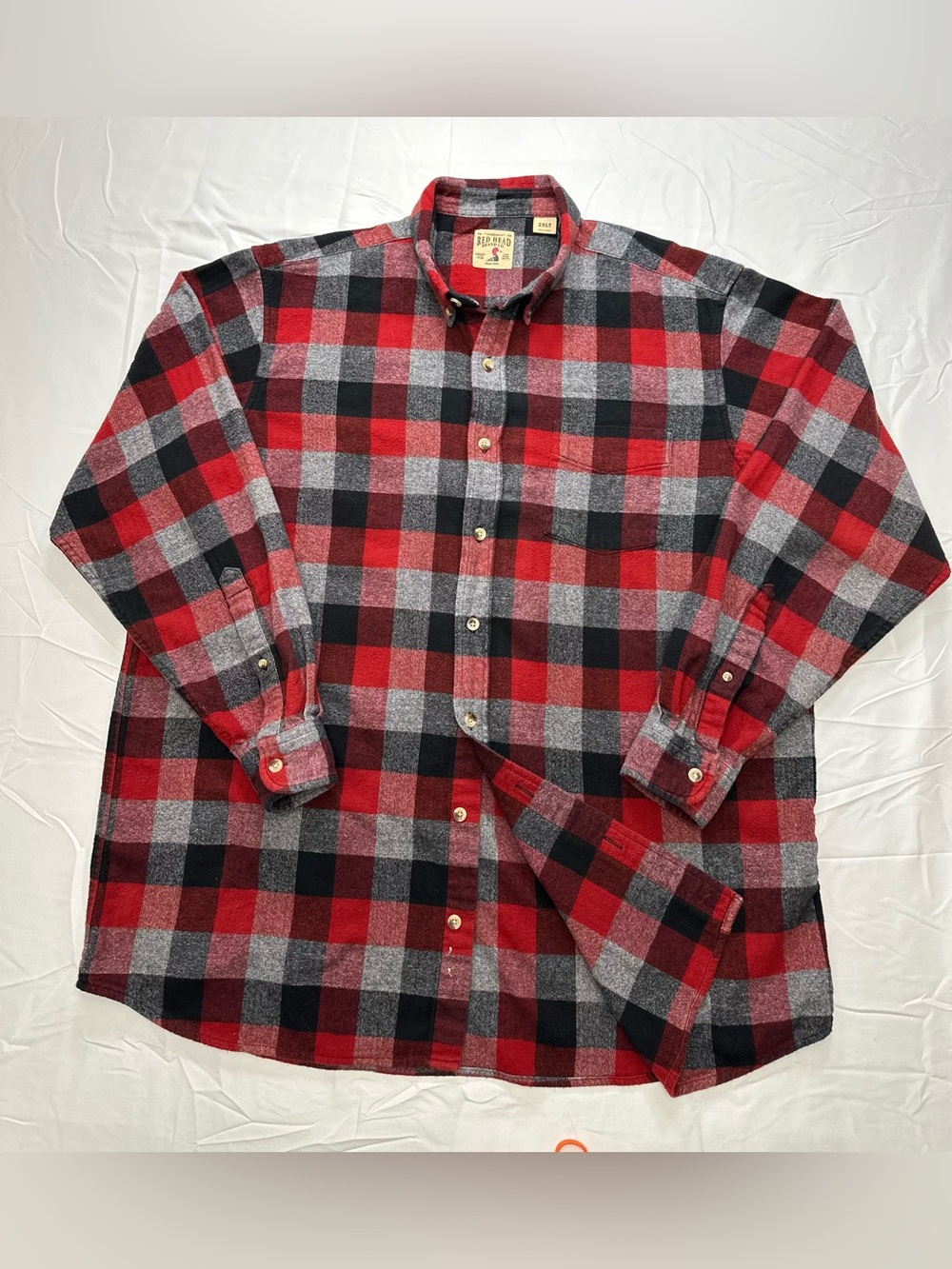 RedHead Classic Red Plaid Button-Up Flannel Shirt